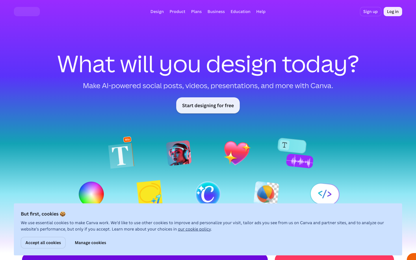 Canva 首页截图